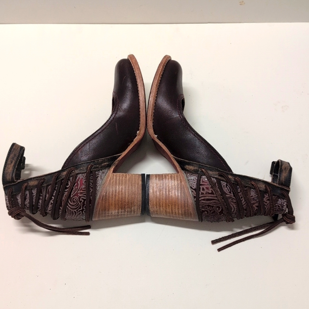 Freebird by Steven Burgundy and Tan Heeled Boots - Picture 6 of 12